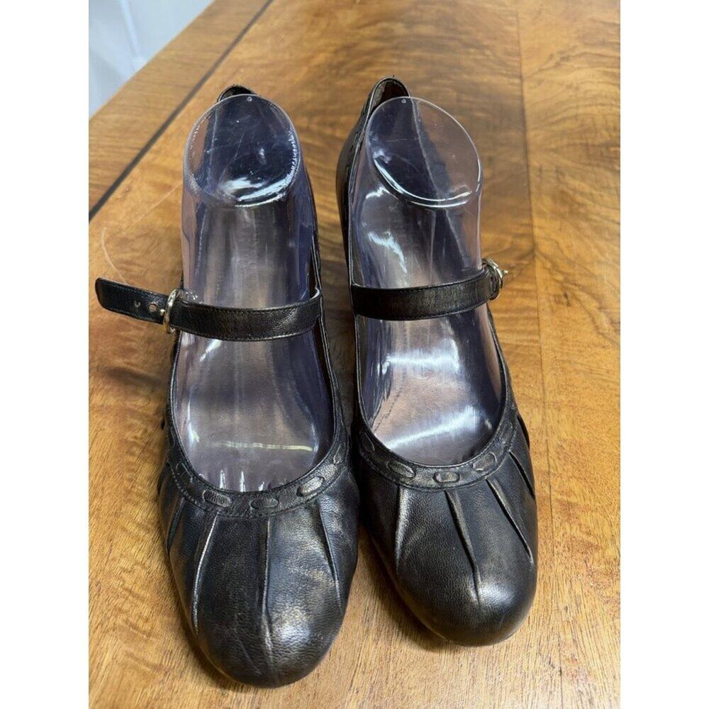 Franco Sarto Women’s Mary Jane Leather Kitten Heels - Bronze